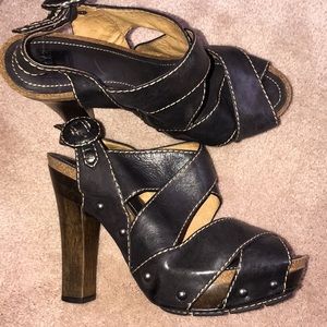Frye Leather Platform Sandals 9.5